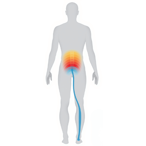 Mapa de zonas de dolor lumbar y ciático